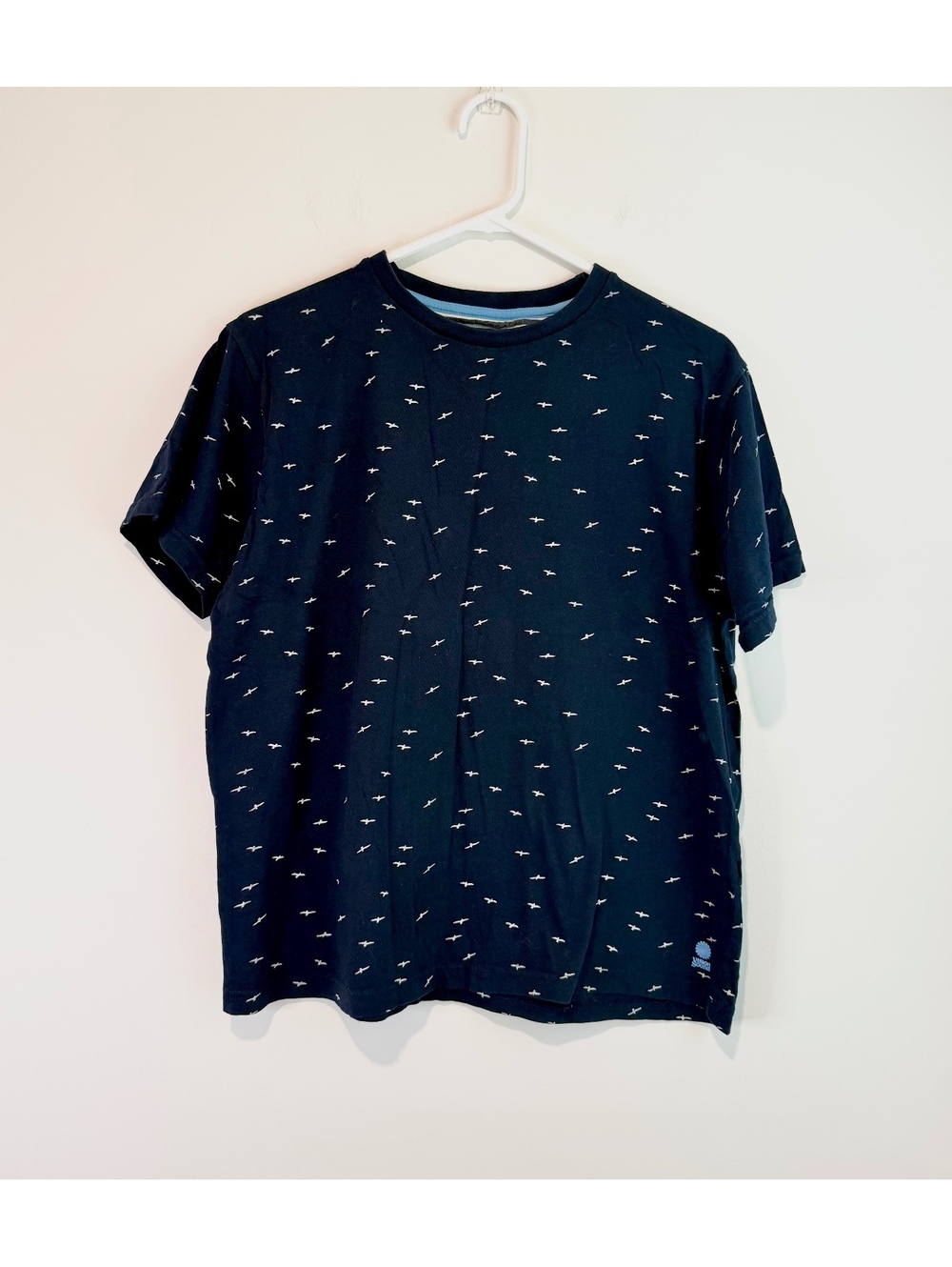 Denim & Flower Ricky Singh Navy Blue Cotton T-Shirt Size M
